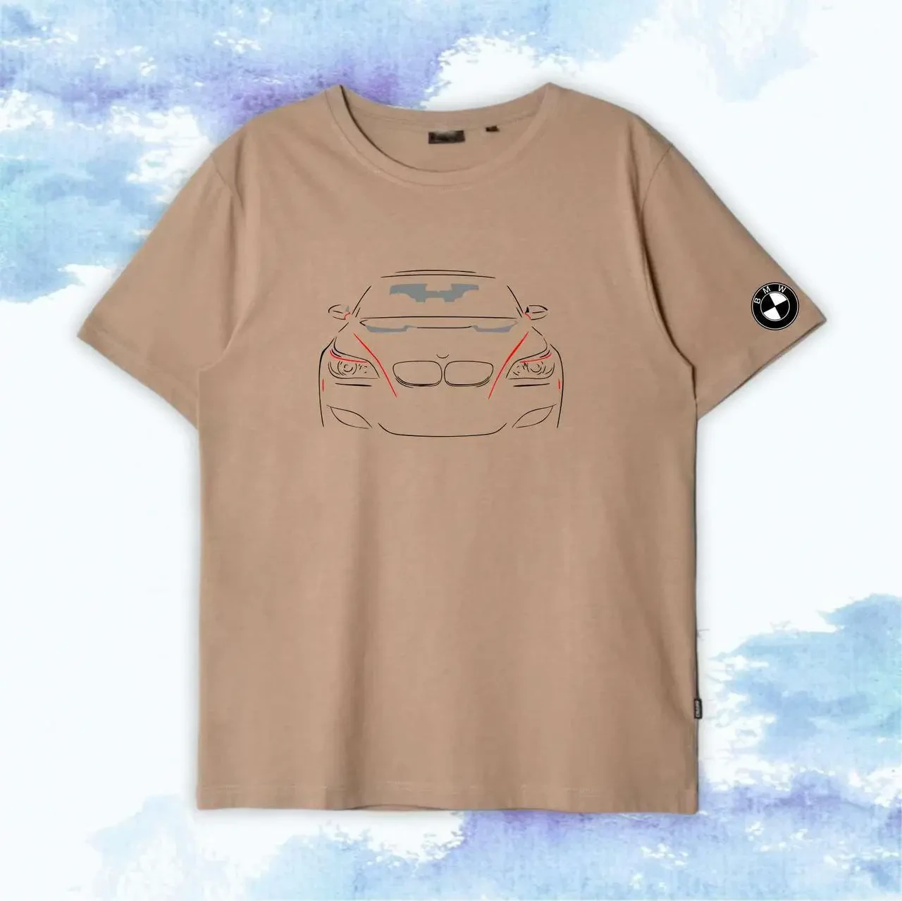 Футболка з принтом "BMW" БМВ Бежева РОЗМІЗ, фото 1