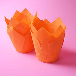 Капсула (форма) паперова Тюльпан (помаранчевий), 10 шт.