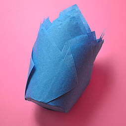 Форма паперова для випічки Тюльпан синя 50х55/80 мм, 10 шт