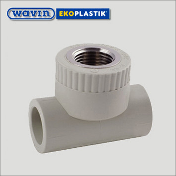 Трійник поліпропіленовий 20х1/2"х20 В Wavin Ekoplastik, фото 1