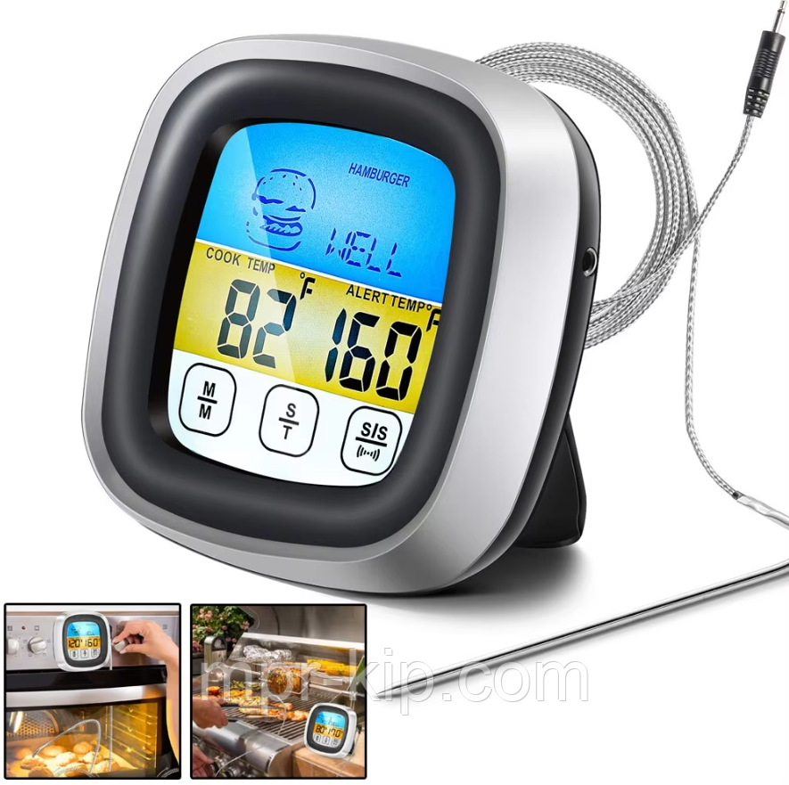 Термометр для м'яса KCASA TP-720 з таймером, магнітом, підсвічуванням та 8 програмами, діапазон -50°C до +300°C, фото 1