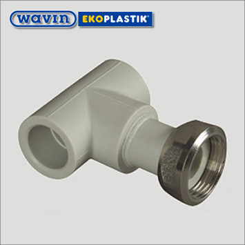 Трійник з накидною гайкою 25х3/4"х25 В Wavin Ekoplastik, фото 1