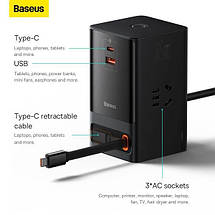 Мережевий зарядний пристрій Baseus PowerCombo Digital PowerStrip універсальний із функцією подовжувача, фото 5