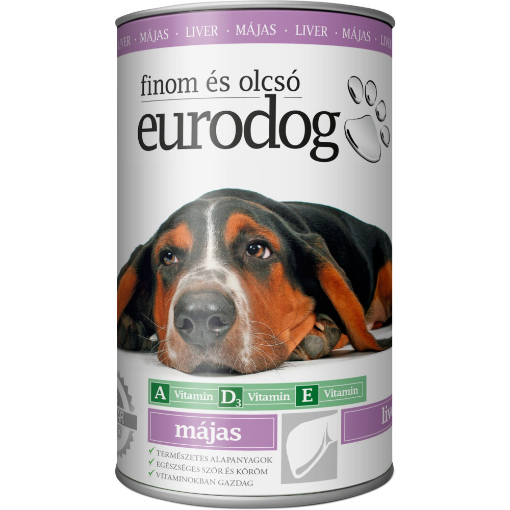 Вологий корм для собак шматочки в желе з печінкою EuroDog Liver 1,24 кг