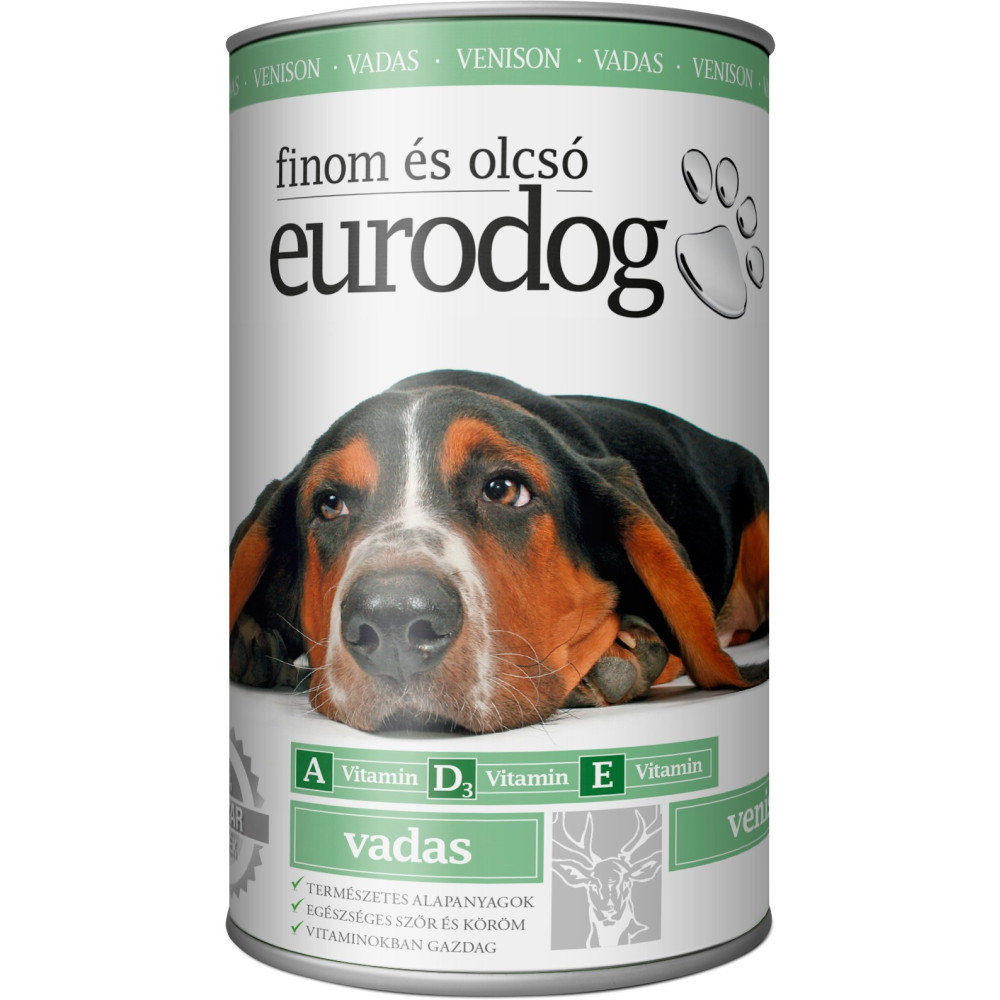 Корм вологий для собак шматочки в желе з олениною EuroDog Venison 1,24 кг
