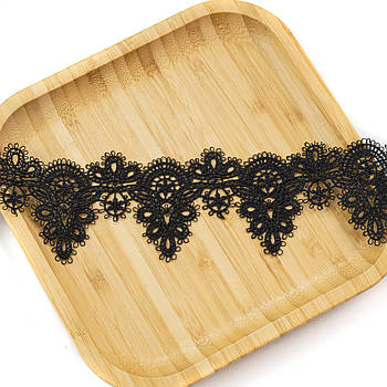 Чорне мереживо 55мм відріз 1м MER076