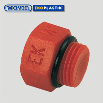 Пробка пластикова коротка 20х1/2" Н Wavin Ekoplastik, фото 1