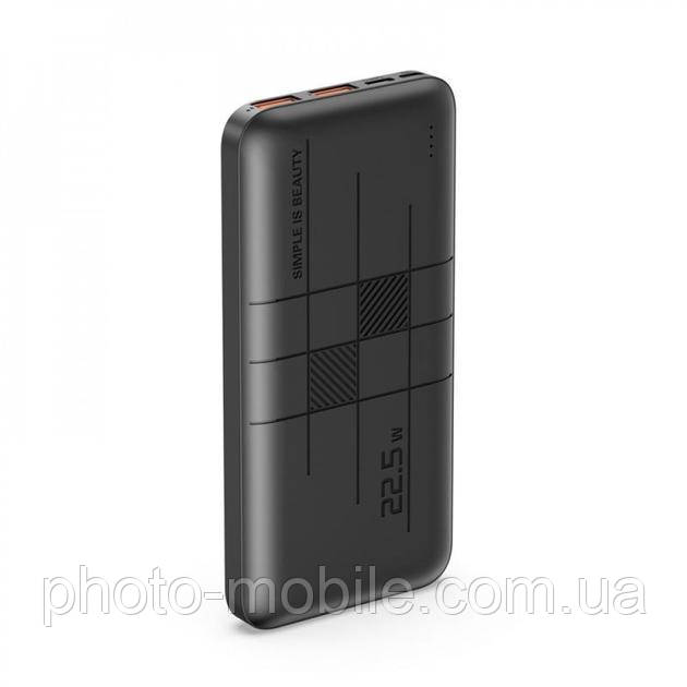 УМБ Power Bank XO PR187 Fast charge light display PD20W+QC22.5W 10000mAh Чорний