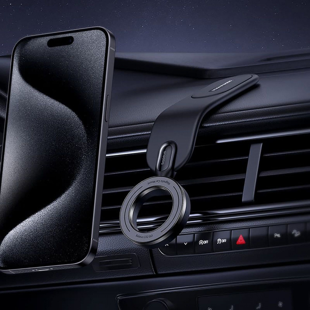 Автотримач Baseus C02 Go Series Magnetic Car Phone Mount Cluster Black C40165500111-00, фото 1