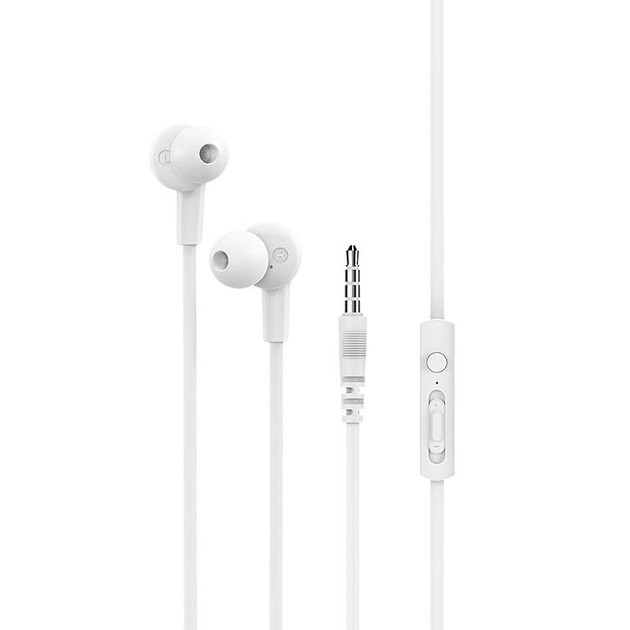 Навушники BOROFONE BM37 Noble sound wire control earphones with mic White, фото 1