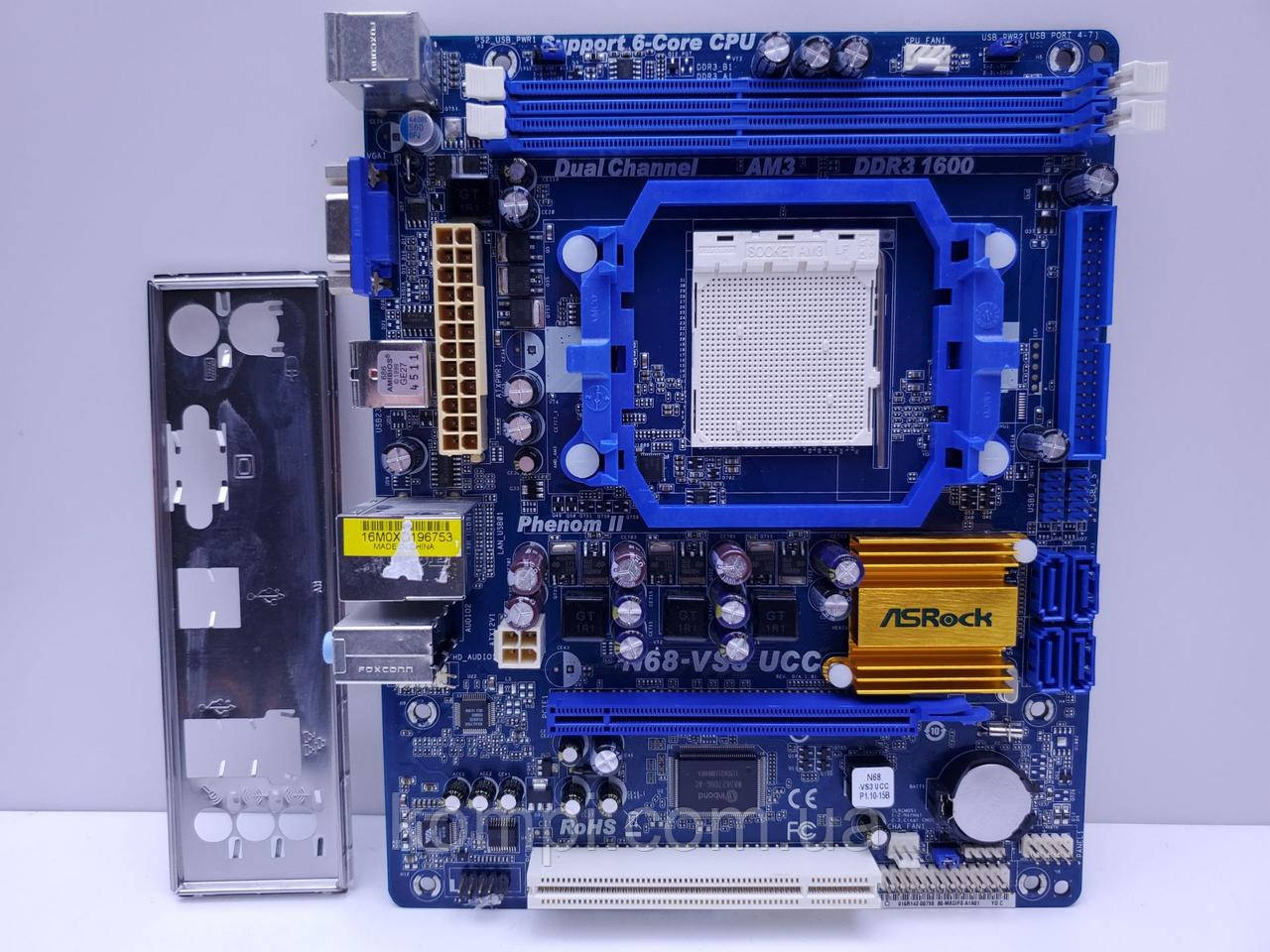 Материнська плата sAM3 ASRock N68-VS3 UCC (Socket AM3,DDR3,б/у)