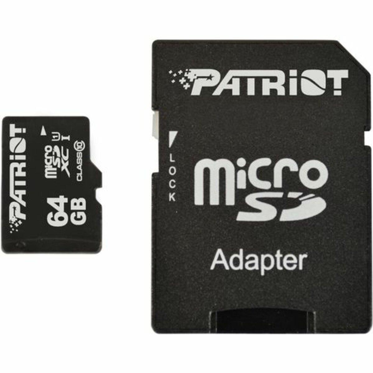 Карта пам'яті Patriot LX + SD-adapter (PSF64GMCSDXC10)