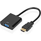 Адаптер Atcom HDMI - VGA (M/F),  0.1 м, Black