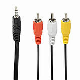 Кабель Cablexpert (CCA-4P2R-2M), 3.5мм - 3хRCA, 2 м, черный, фото 3