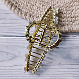 Металева шпилька для волосся крабик «Перлинна квітка», фото 3