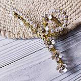 Металева шпилька для волосся крабик «Перлинна квітка», фото 2