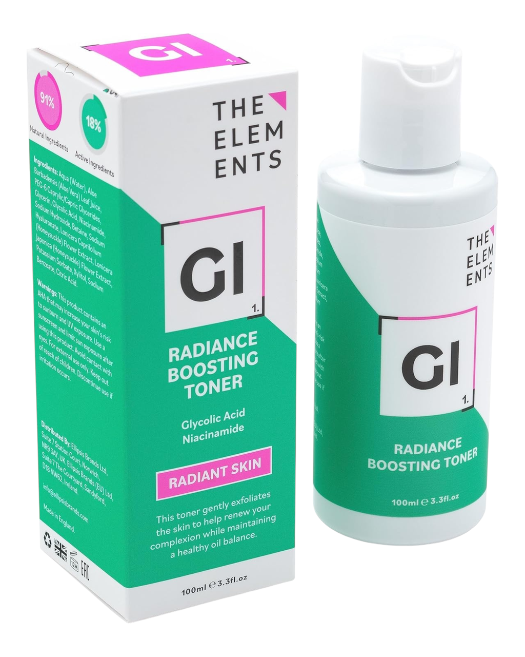 Тонер для сяючої шкіри The Elements Radiance Boosting Toner 100ml