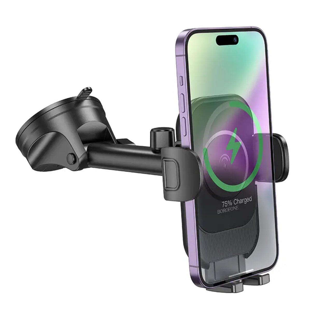 Автотримач Borofone BH203 Blue Charm wireless fast charging car holder(center console), фото 1
