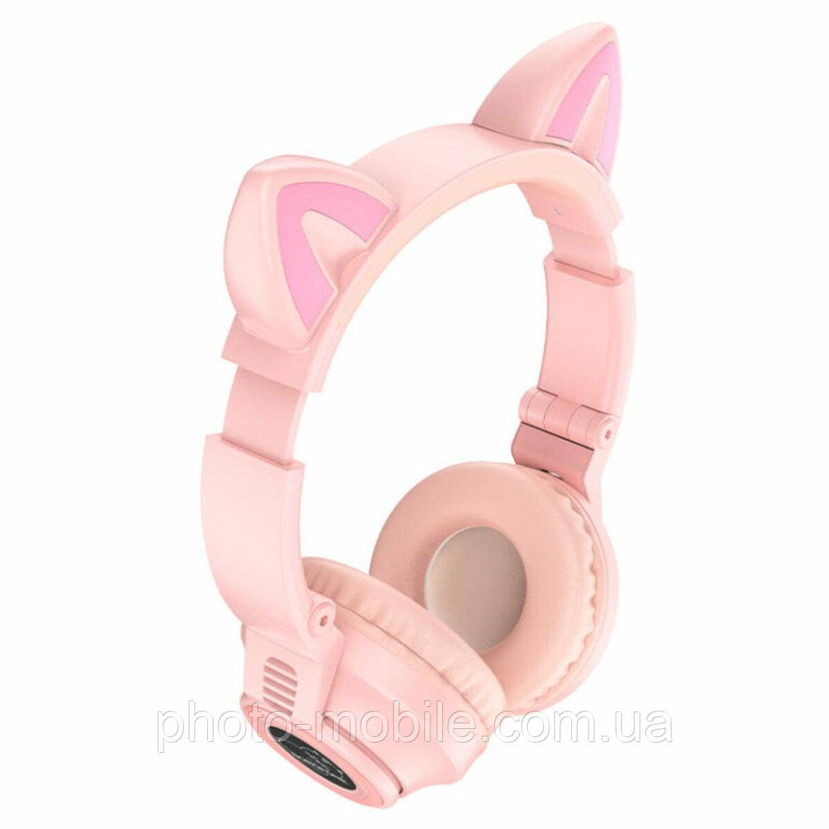 Навушники Borofone BO18 Cat ear BT headphones |BT5.0, AUX/TF, 7h| (pink)