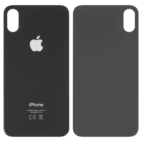 Задня панель корпусу для iPhone X, чорна, не потрібно знімати скло камери, big hole, фото 1