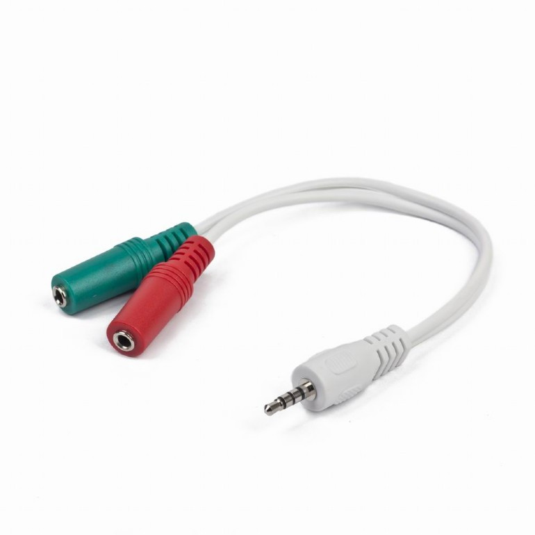 Кабель Cablexpert 3.5мм 4-pin М/F 3.5мм + мікрофон "мама", білий 0.2 м (CCA-417W)