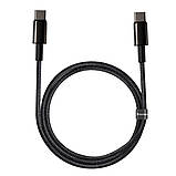 Кабель Baseus Tungsten Gold Type-C to Type-C 100W (1m) black CATWJ-01, фото 3