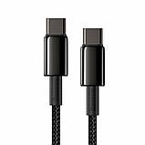 Кабель Baseus Tungsten Gold Type-C to Type-C 100W (1m) black CATWJ-01, фото 7