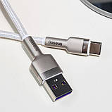 Кабель Baseus Cafule Metal Data Type-C 66W (1m) white, фото 3