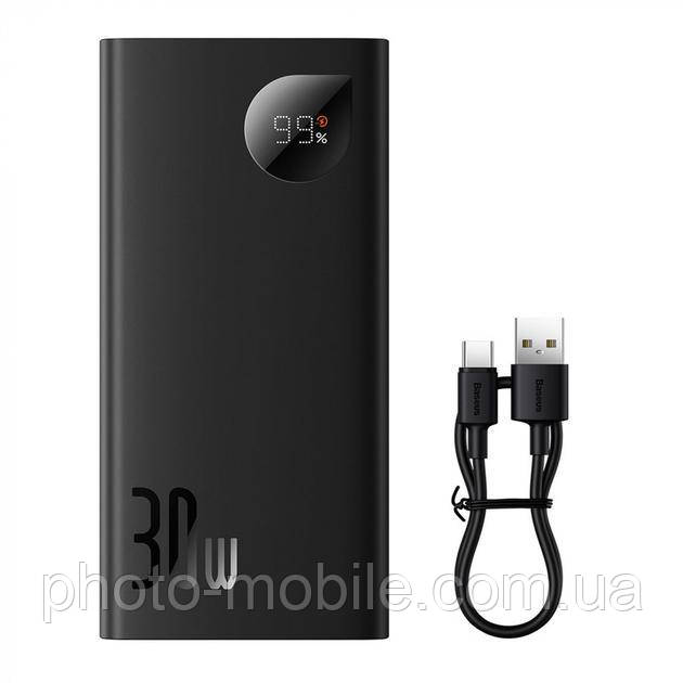 УМБ Повербанк PowerBank Baseus Adaman Metal Digital, 10000 mAh Black, 30W QC