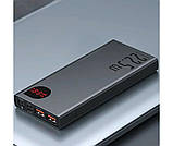 УМБ Повербанк PowerBank Baseus Adaman Metal, Black, 22.5 Вт, 2xUSB / Type-C, QC3.0, PD, цифровий LED дисплей, фото 2