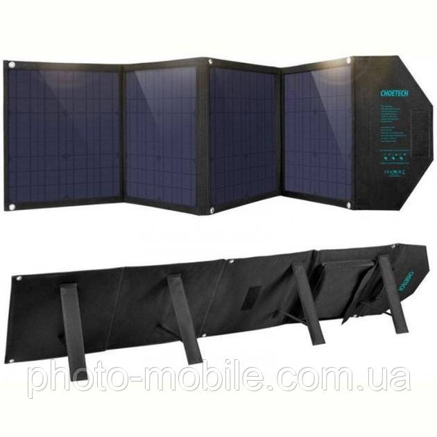 Сонячна панель портативна зарядна станція Choetech 80W (158x41см) USB 5V/2.4A + 5V/2.4A QC3.0 + USB-C PD3.0 (30W)