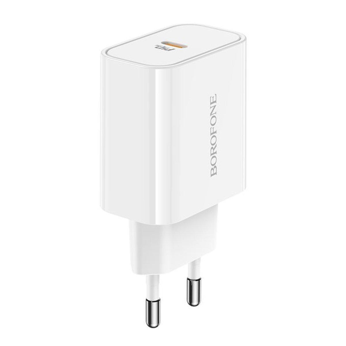 МЗП BOROFONE Easy Speed single port charger BA57A |Type-C, 20W/3A, PD/QC| White