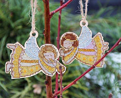 Набір для вишивання хрестиком на дерев'яній основі ФрузелОк Янголи 1036