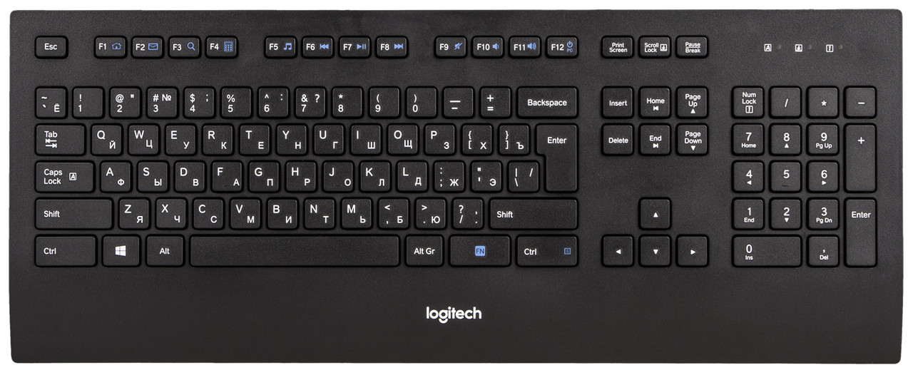 Клавіатура Logitech K280e, Black, USB, вологозахищений корпус, вбудована підставка для зап'ясть, 1.6 м