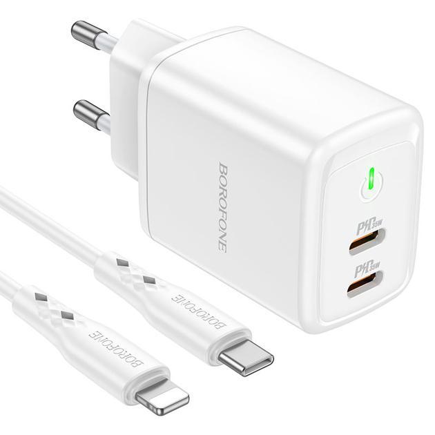 СЗУ BOROFONE BN9 Reacher PD35W dual port (2 USB-C) білий