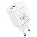 СЗУ BOROFONE BN9 Reacher PD35W dual port (2 USB-C) білий, фото 3