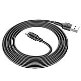 Кабель HOCO X52 USB to Micro 2.4A, 1m, PVC, PVC connectors, magnetic, Black, фото 3