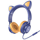Навушники HOCO W36 Cat ear headphones with mic Midnight Blue
