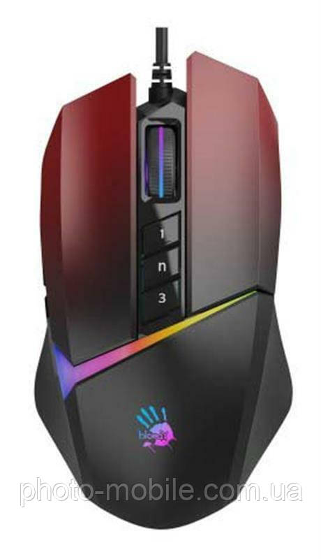 Комп'ютерна мишка A4tech W60 Max Bloody, Gradient Red, USB, оптична (сенсор MAX BC3332-A), 100-10000 dpi, RGB підсвічування (5