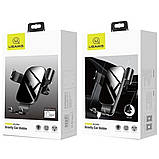 Автотримач Usams US-ZJ052 Gravity Car Holder Black, фото 2