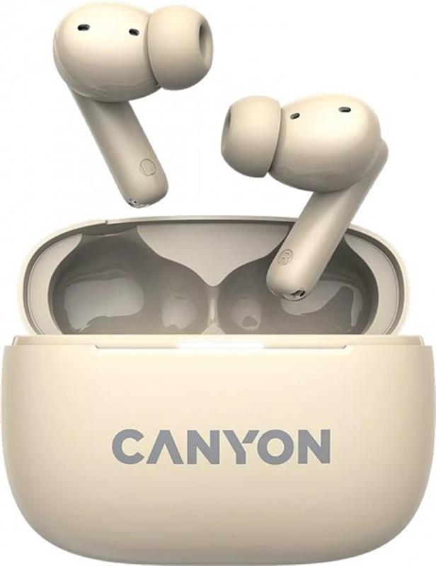 Навушники Canyon TWS-10 OnGo ANC ENC Beige (CNS-TWS10BG), фото 1