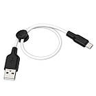 Кабель Hoco X21 Plus Silicone MicroUSB 0.25m. black/white