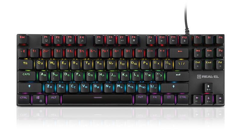 Клавіатура REAL-EL Gaming M 05 USB, сіра, механічна, фото 1