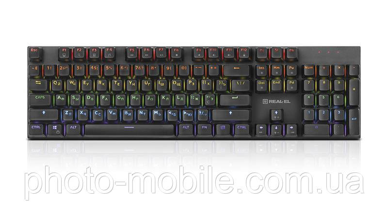Клавіатура REAL-EL Gaming M 13 USB, сіра, механічна
