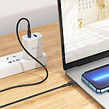 Кабель Hoco X83 Type-C to Type-C Victory 60W charging data cable 1m. Black, фото 4