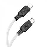 Кабель Hoco X90 Cool silicone charging data cable PD-to-Lightning 3A/PD20W/1m. White, фото 4