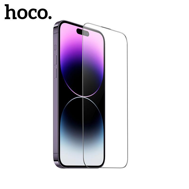 Захисне скло HOCO A34 9D Large Arc dustproof for iPhone 14 Pro Black