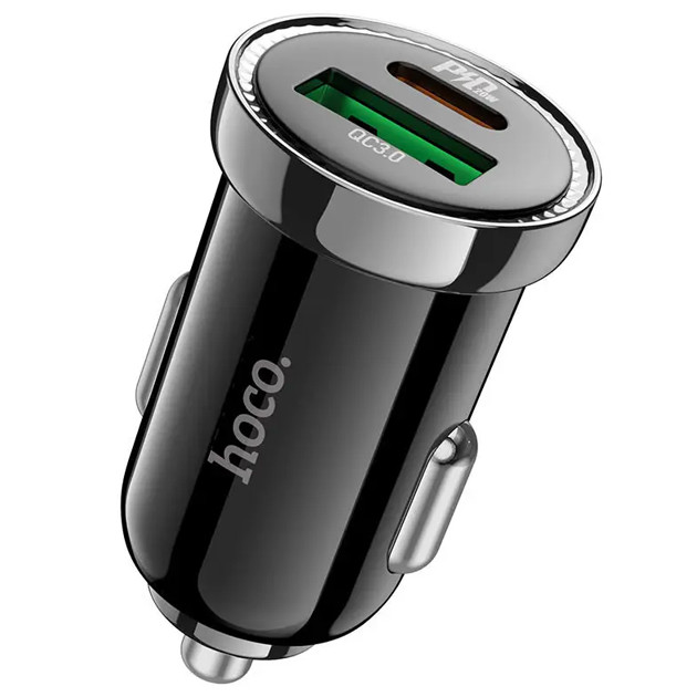 АЗУ Hoco Z44 Leading PD20W+QC3.0 car charger Black