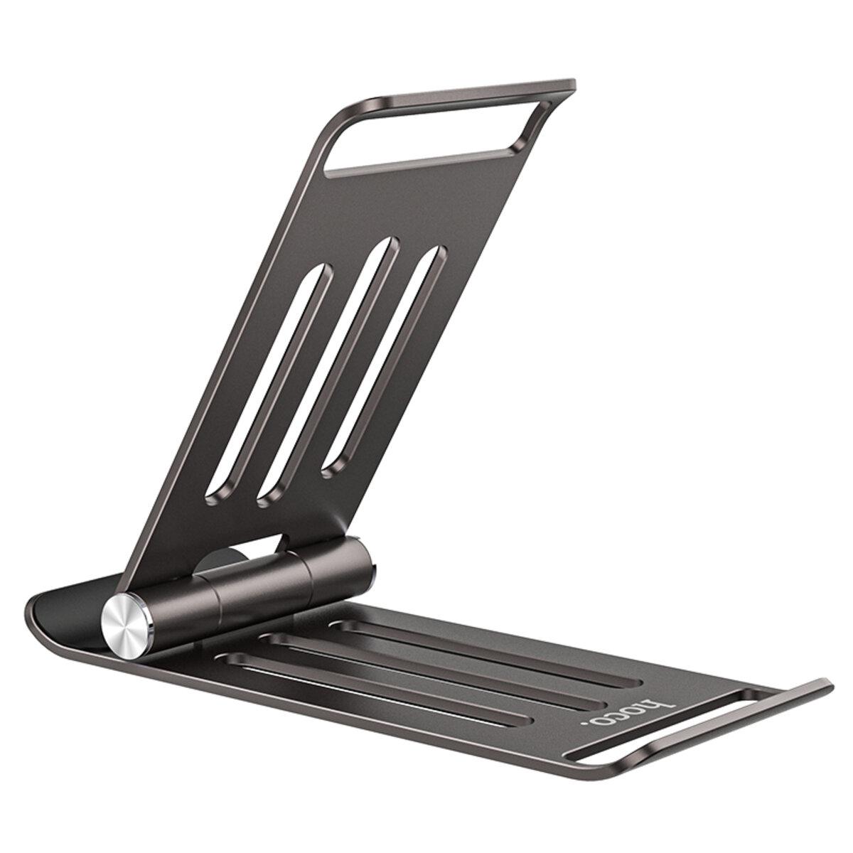 Підставка Hoco PH49 Elegant metal folding desktop holder Gray, фото 1