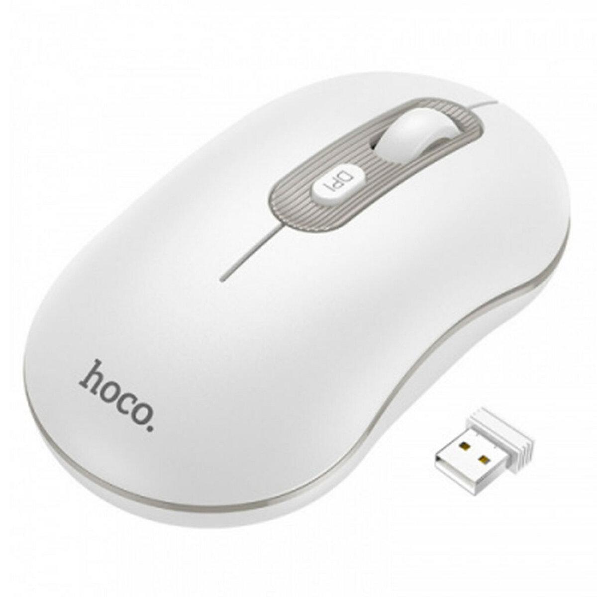 Комп'ютерна миша Hoco GM21 Platinum 2.4G business wireless mouse White Gray, фото 1